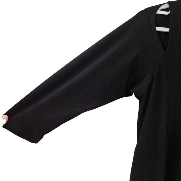 Sympli Nu Focus Tunic Top Black Women's Size 8 Cutout Asymmetric Hem Minimalist - Picture 6 of 10